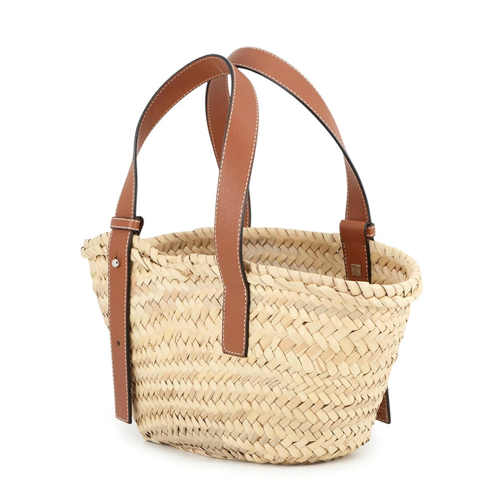 Loewe bag Handbag raffia basket leather Tan